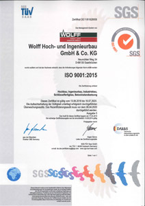Zertifikat ISO 9001:2015 deutsch