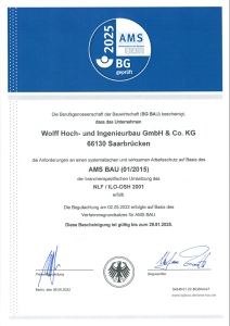 Zertifikat AMS BAU 2015